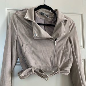 MISSGUIDED suede mauve jacket size 2!